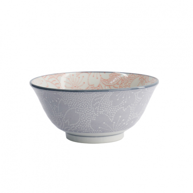 TDS, Tayo Bowl, Mixed Bowls Sakura, Red/Grey, Ø 14.8x6.8cm 500ml - Item No. 15465