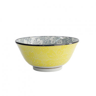 TDS, Tayo Bowl, Mixed Bowls Sakura, Black/Yellow, Ø 14.8x6.8cm 500ml - Item No. 15466