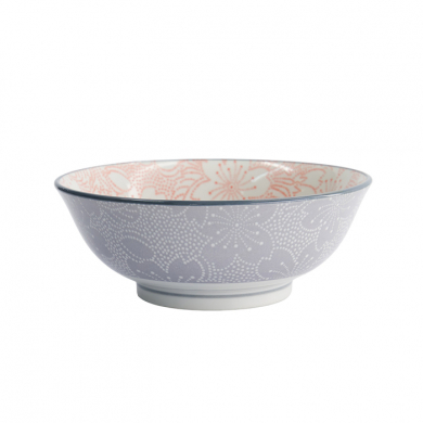 TDS, Tayo Bowl, Mixed Bowls Sakura, Red/Grey, Ø 19.7 x 7 cm, 1000ml - Item No. 15469