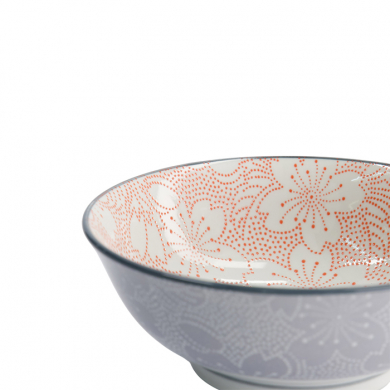 TDS, Tayo Bowl, Mixed Bowls Sakura, Red/Grey, Ø 19.7 x 7 cm, 1000ml - Item No. 15469