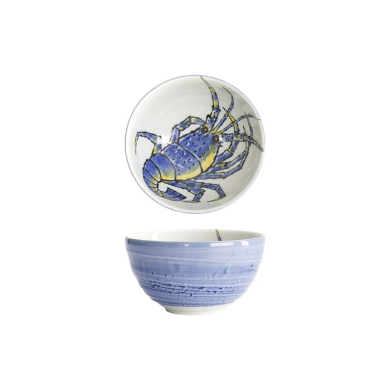 Tokyo Design Studio Bowl Seafood Lobster Blue, Porcelain, Ø 13.2 × 7.3 cm, 500 ml