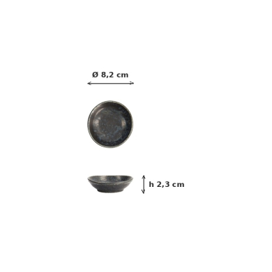 Sauce Bowl Onyx Noir Black, Stoneware, Ø 8.2 × 2.3 cm, Item No. 15530