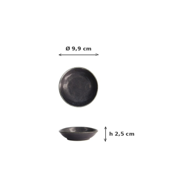 Sauce Bowl Onyx Noir Black, Stoneware, Ø 9.9 × 2.5 cm, Item No. 15531