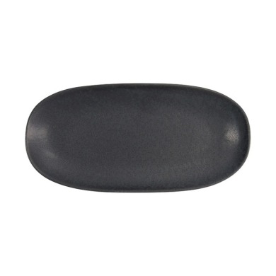 Oval Serving Platter Onyx Noir Black, Stoneware, 28.5 × 14 × 2.5 cm, Item No. 15547