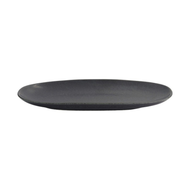 Oval Serving Platter Onyx Noir Black, Stoneware, 28.5 × 14 × 2.5 cm, Item No. 15547