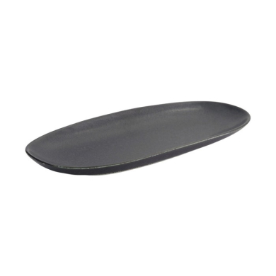 Oval Serving Platter Onyx Noir Black, Stoneware, 28.5 × 14 × 2.5 cm, Item No. 15547
