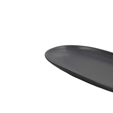 Oval Serving Platter Onyx Noir Black, Stoneware, 28.5 × 14 × 2.5 cm, Item No. 15547