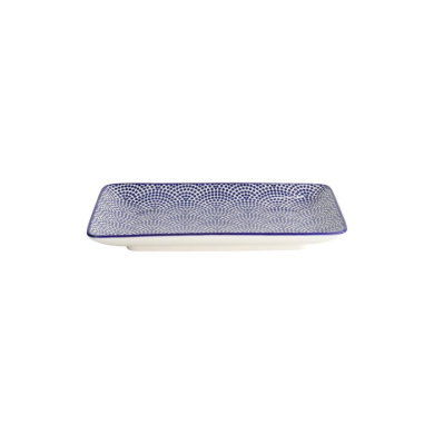 Sushi-Platte Nippon Blue Dots Blau/Weiß, Porzellan, 21 × 13,5 cm, Art.-Nr. 15606