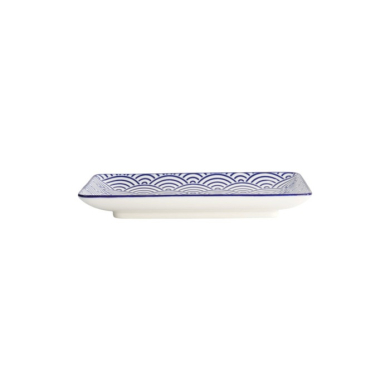 Sushi-Platte Nippon Blue Waves Blau/Weiß, Porzellan, 21 × 13,5 cm, Art.-Nr. 15607