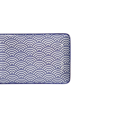 Sushi-Platte Nippon Blue Waves Blau/Weiß, Porzellan, 21 × 13,5 cm, Art.-Nr. 15607