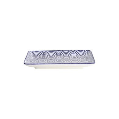 Sushi-Platte Nippon Blue Waves Blau/Weiß, Porzellan, 21 × 13,5 cm, Art.-Nr. 15607