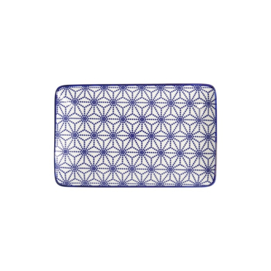 Sushi-Platte Nippon Blue Stars Blau/Weiß, Porzellan, 21 × 13,5 cm, Art.-Nr. 15610