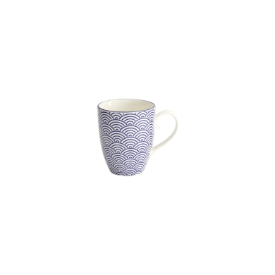 Tasse Nippon Blue Waves Blau/Weiß, Porzellan, Ø 8,5 × 10,2 cm, 380 ml, Art.-Nr. 15622