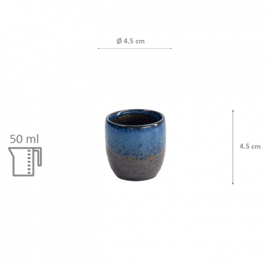 TDS, Sake-Cup, 4.5 x 4.5 cm, 50 ml, Black/Blue - Item No. 15846