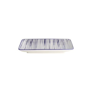 Sushi-Platte Nippon Blue Lines Blau/Weiß, Porzellan, 21 × 13,5 cm, Art.-Nr. 15986
