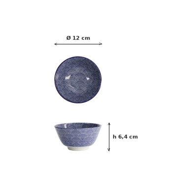 Schale Nippon Blue Dots Blau/Weiß, Porzellan, Ø 12 × 6,4 cm, 300 ml, Art.-Nr. 16001
