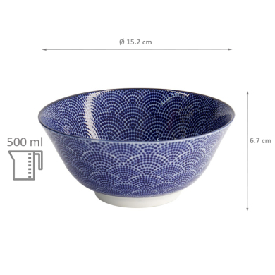 TDS, Tayo Bowl, Nippon Blue, Dots, Ø 15.2 x 6.7 cm 500 ml - Item No. 16007