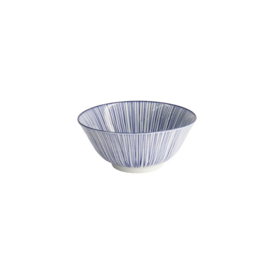 Tayo Bowl Nippon Blue Lines Blue/White, Porcelain, Ø 15.2 × 6.7 cm, 500 ml, Item No. 16009