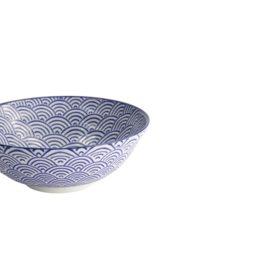 Ramenschale Nippon Blue Waves Blau/Weiß, Porzellan, Ø 21 × 7,8 cm, 1 l, Art.-Nr. 16012