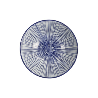 Ramen Bowl Nippon Blue Lines Blue/White, Porcelain, Ø 21 × 7.8 cm, 1 l, Item No. 16015