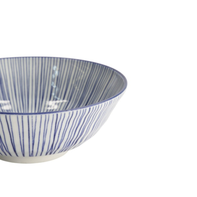 Ramen Bowl Nippon Blue Lines Blue/White, Porcelain, Ø 21 × 7.8 cm, 1 l, Item No. 16015