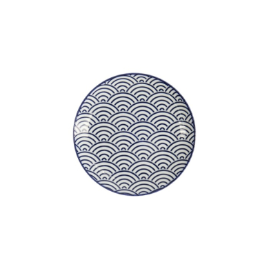 Plate Nippon Blue Waves Blue/White, Porcelain, Ø 16 × 2 cm, Item No. 16018