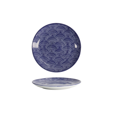 Tokyo Design Studio Plate Nippon Blue Dots Blue/White, Porcelain, Ø 16 × 2 cm