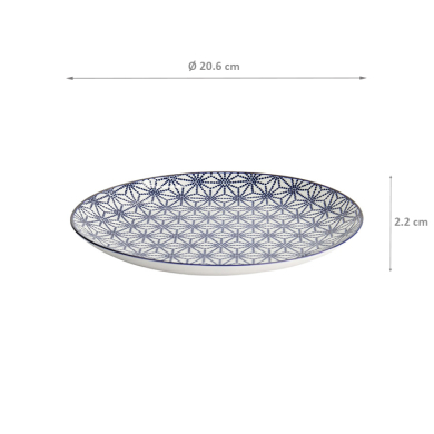 TDS, Plate, Nippon Blue, Stars, Ø 20.6 x 2.2 cm - Item No. 16023