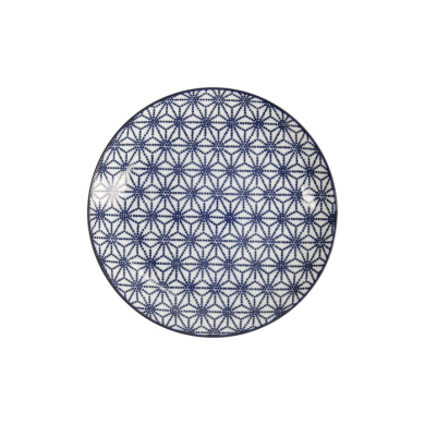 Plate Nippon Blue Stars Blue/White, Porcelain, Ø 20.6 × 2.2 cm, Item No. 16023