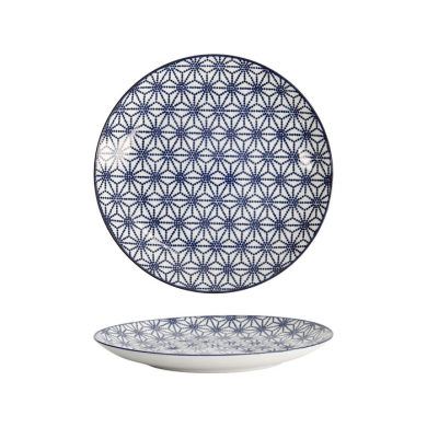 Tokyo Design Studio Plate Nippon Blue Stars Blue/White, Porcelain, Ø 20.6 × 2.2 cm