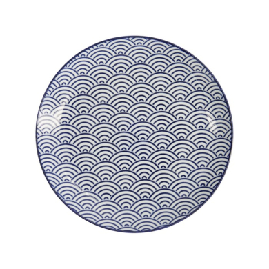 Teller Nippon Blue Waves Blau/Weiß, Porzellan, Ø 25,7 × 3 cm, Art.-Nr. 16024