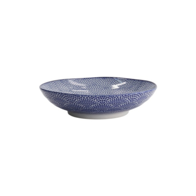 Pastateller Nippon Blue Dots Blau/Weiß, Porzellan, Ø 21 × 5,2 cm, Art.-Nr. 16028