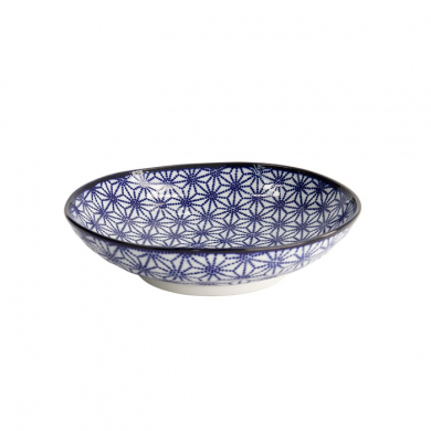 TDS, Pasta Plate, Nippon Blue, Stars, Ø 21 x 5.2 cm - Item No. 16032