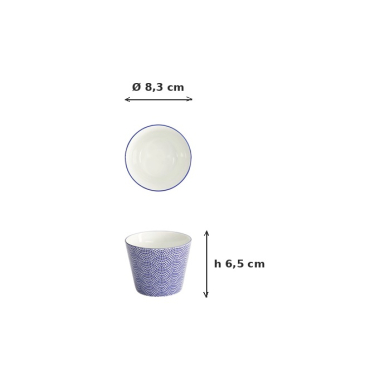 Tea Cup Nippon Blue Dots Blue/White, Porcelain, Ø 8.3 × 6.5 cm, 180 ml, Item No. 16034