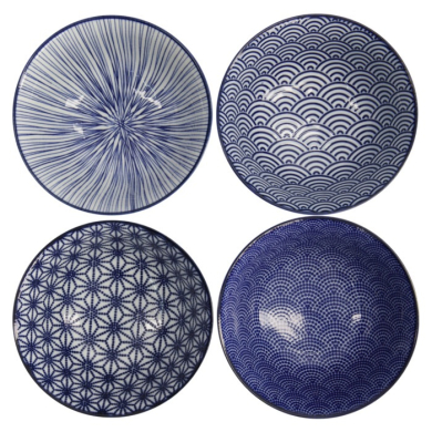 Tayo Bowl Set Nippon Blue (Blue/White), Porcelain, Ø 15.2 × 6.7 cm, 500 ml, Item No. 16039