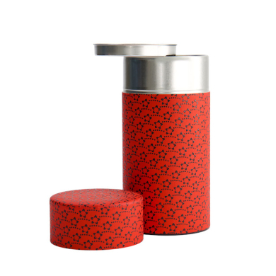 TDS, Tea Container S.S., 7.6x15.5cm, 200gr, Flower Red, Item no.: 16192