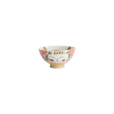Reisschale Fuku Cat Neko Kawaii Rot, Porzellan, Ø 11,5 × 6,2 cm, 300 ml, Art.-Nr. 16299