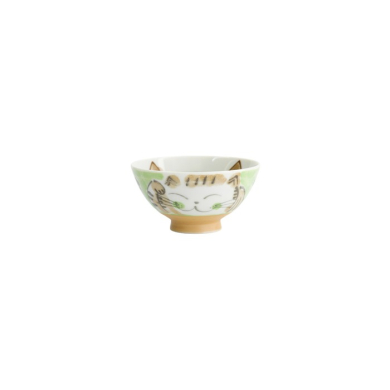Reisschale Fuku Cat Neko Kawaii Grün, Porzellan, Ø 11,5 × 6,2 cm, 300 ml, Art.-Nr. 16300