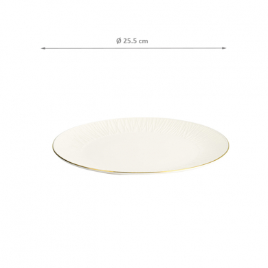 TDS, Plate, Nippon White, Lines, Ø 25.5 x 2 cm - Item No. 16415