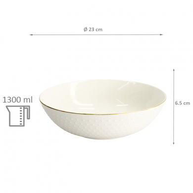 TDS, Bowl, Nippon White, Stars, Ø 23 x 6.5 cm 1300 ml - Item No. 16454