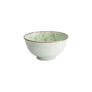 Rice Bowl Green Cosmos, Stoneware, Ø 17 × 9 cm, 900 ml, Item No. 16502