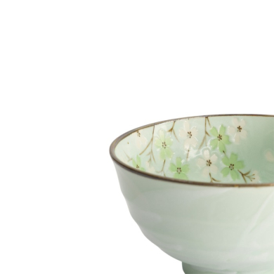Rice Bowl Green Cosmos, Stoneware, Ø 17 × 9 cm, 900 ml, Item No. 16502