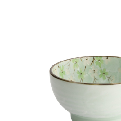 Rice Bowl Green Cosmos, Stoneware, Ø 17 × 9 cm, 950 ml, Item No. 16503