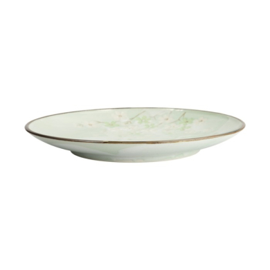 Plate Green Cosmos, Stoneware, Ø 28.5 × 3.5 cm, Item No. 16510