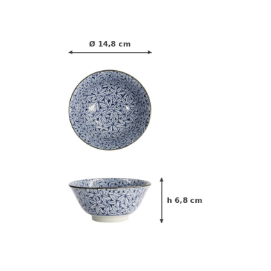 Bowl, Hana Blue Mixed Bowls, Ø 14.8 x 6.8 cm 550 ml, Momiji Maple - Item No. 16523