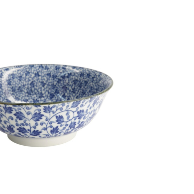 Ramen Bowl Hana Blue Mixed Bowls Karakusa White/Blue, Porcelain, Ø 20.5 × 8 cm, 1.2 l, Item No. 16539