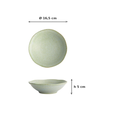 Rice Bowl Vert Sauge Green, Ceramic, Ø 16.5 × 5 cm, Item No. 16655