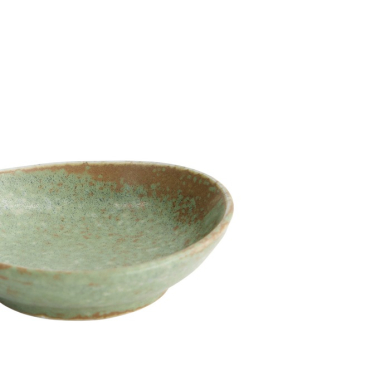 Oval Sauce Dish Vert Sauge Green, Stoneware, 8.3 × 2.3 cm, Item No. 16662