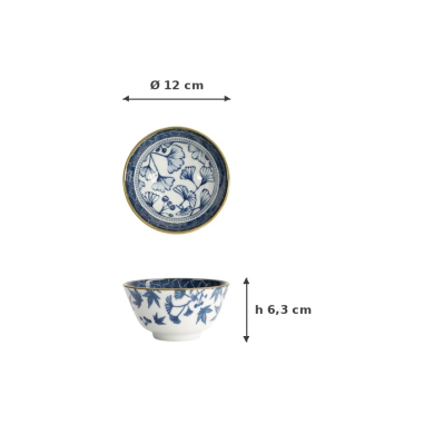 TDS, Schale Flora Japonica Ginkgo Blau/Weiß, Porzellan, Ø 12 × 6,3 cm, 300 ml, Art.-Nr. 16696