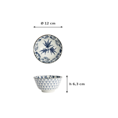 Schale Flora Japonica Maple Blau/Weiß, Porzellan, Ø 12 × 6,3 cm, 300 ml, Art.-Nr. 16697